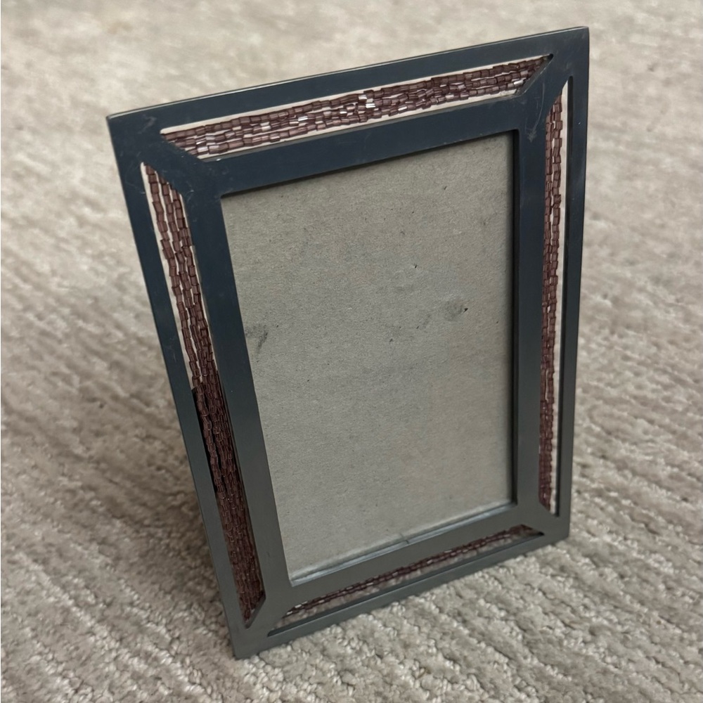 Metal and Bead Stand-alone Picture Frame